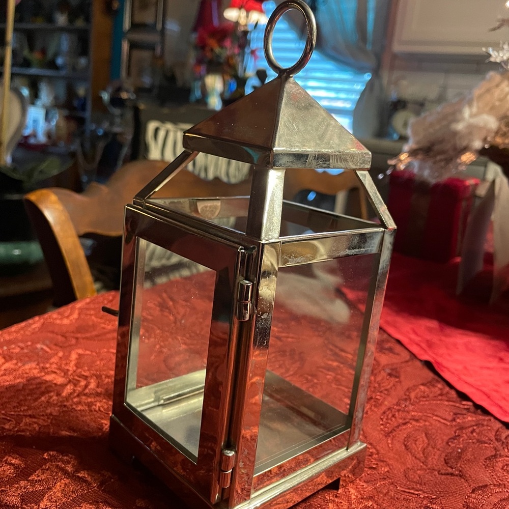Pottery Barn Metal and Glass Lantern votive holder